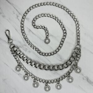 Steve Madden Rhinestone Faux Pearl Chain Belt OS ✨